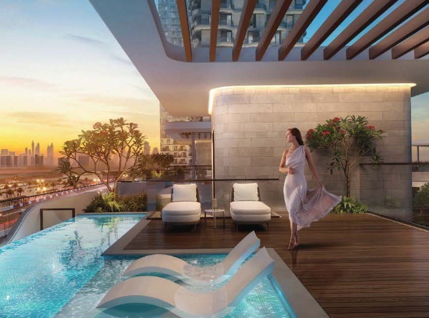 Dachterrasse mit Pool im Projekt Mirdad in Motor City (Visualisierung Union Properties)